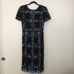 BCBG Max Azria Black Lace & Sequin Dress